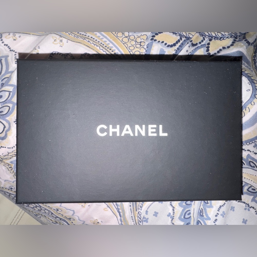 Chanel Authentic wallet/ card holder dust bag with cardboard Black Box